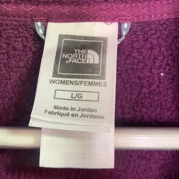 The North Face Women’s Dark Plum Fleece Zip-front Sweater Jacket W-222 Sz L - Picture 5 of 9